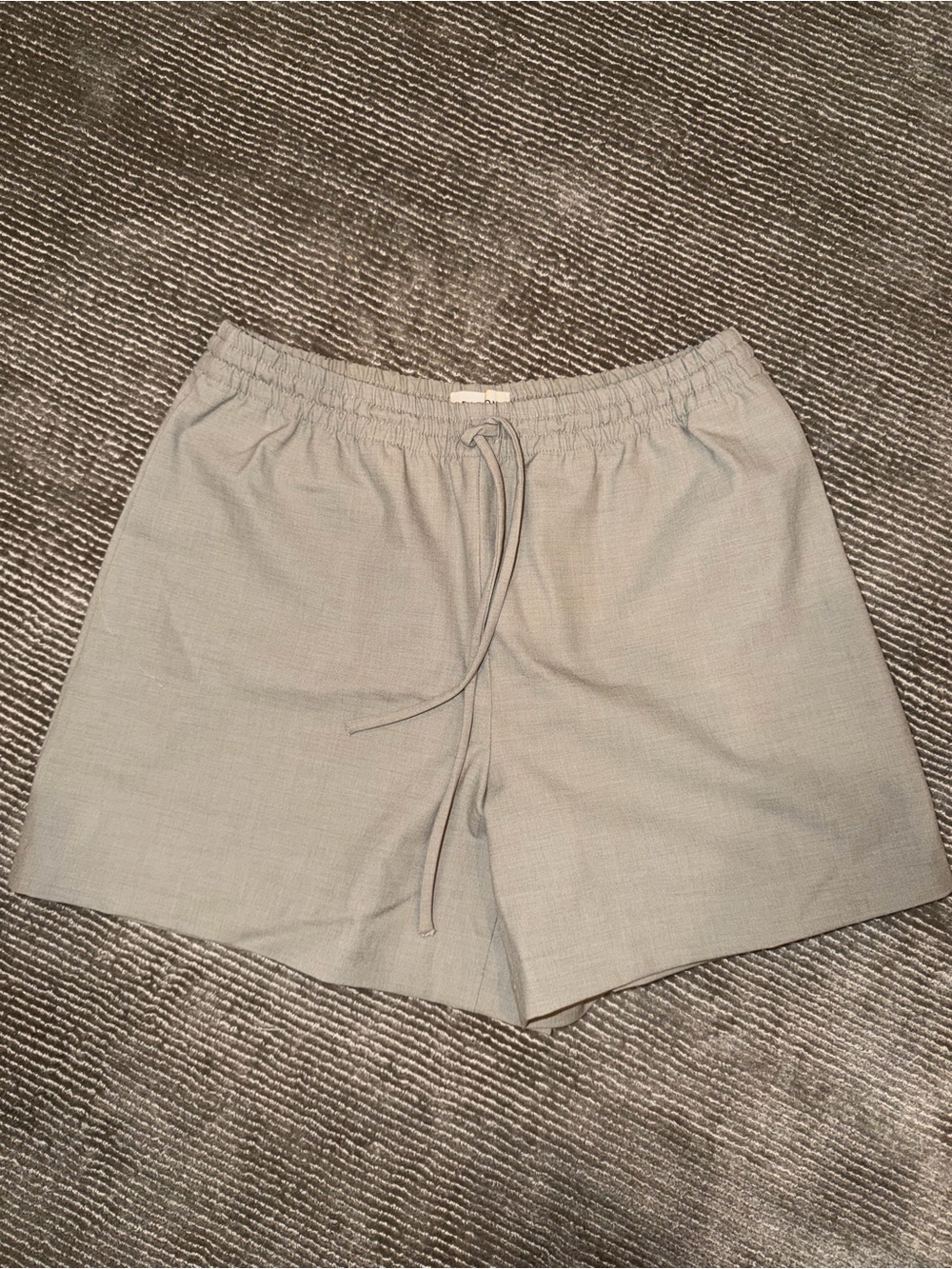 Babaton Heather Gray Elastic-Waist Bermuda Shorts